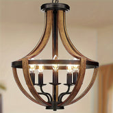 Candle Style Wood Chandelier Light Fixtures