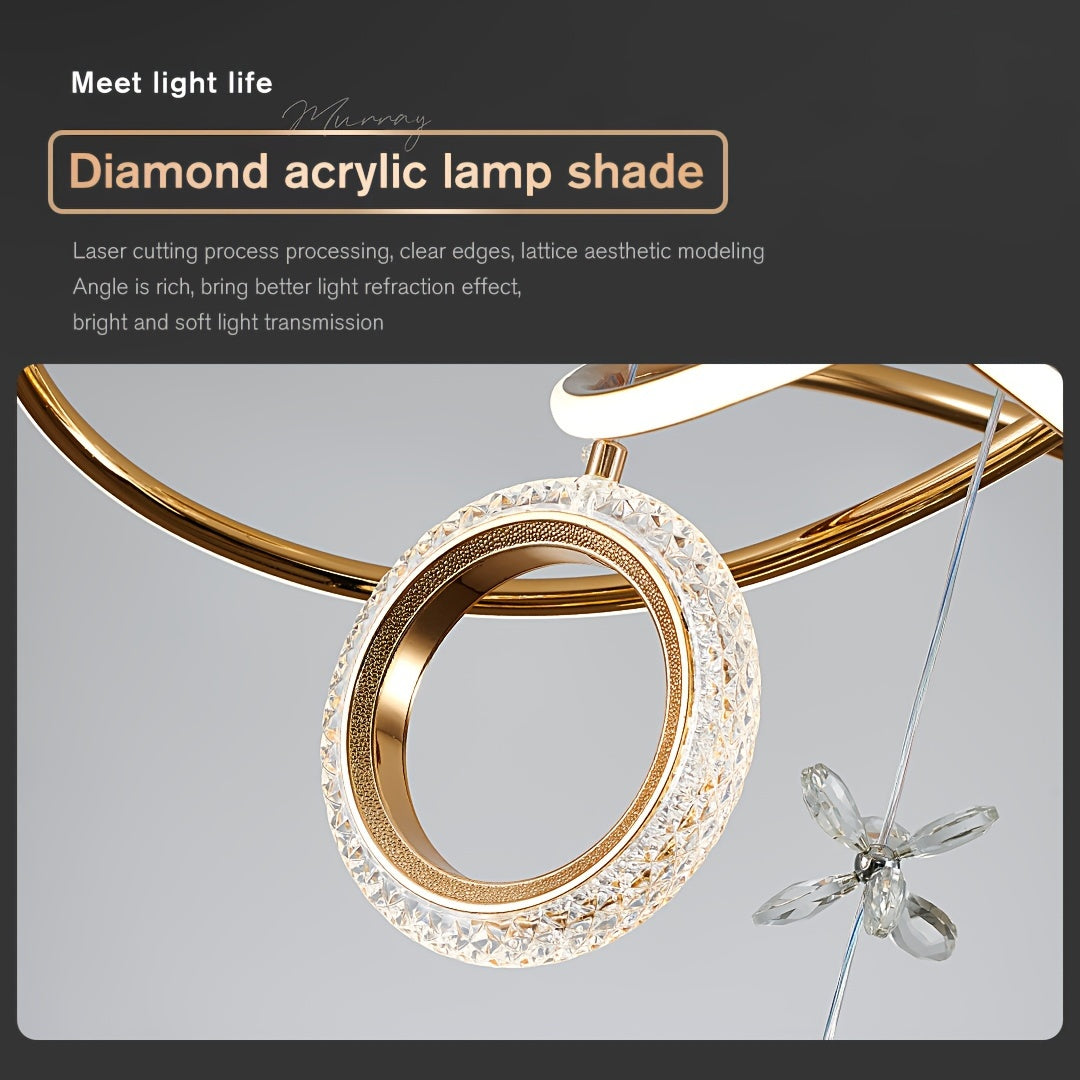 Artistic LED Ring hanging chandelier