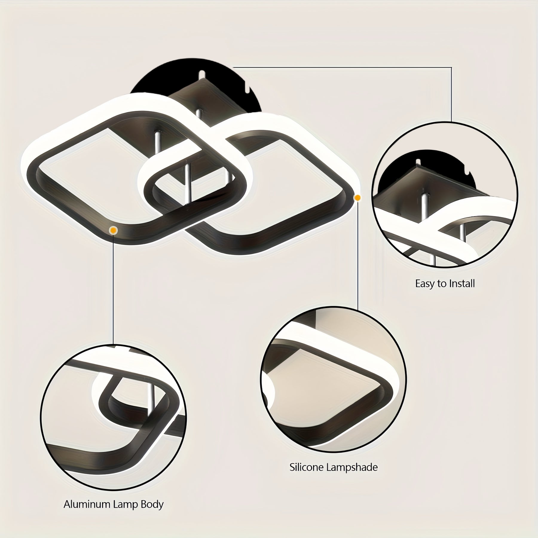Square LED Geometric Light Fixtures