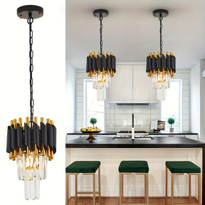 Modern round crystal pendant chandelier