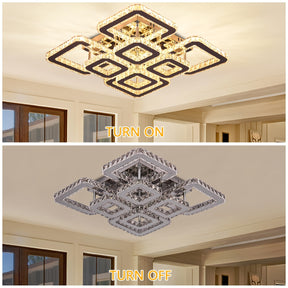 Square Geometric Flush Mount Chandelier