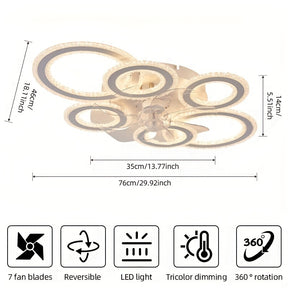Crystal Rings Ceiling Fan Light Fixtures