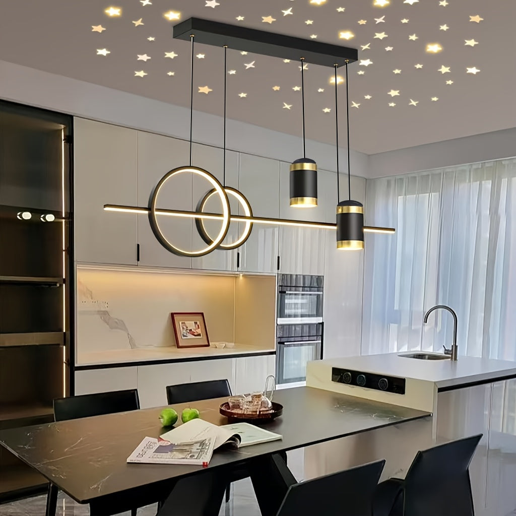 Dimmable long Ring Pendant Light fixture