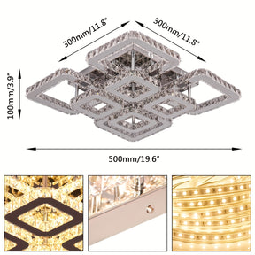 Square Geometric Flush Mount Chandelier