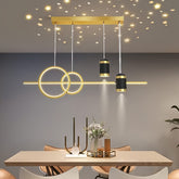 Dimmable long Ring Pendant Light fixture