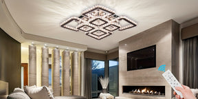 Square Geometric Flush Mount Chandelier