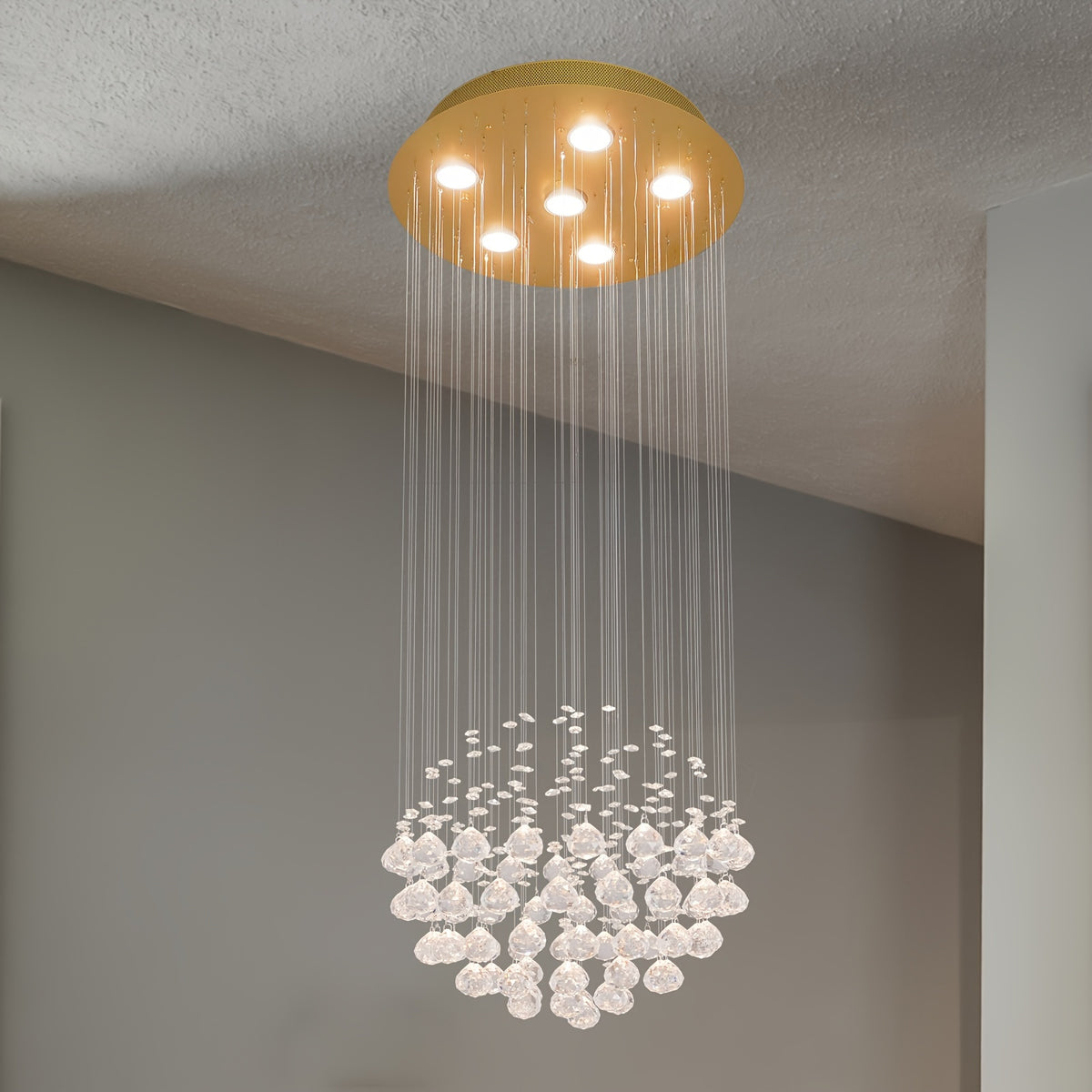 Rain Drop Crystal Pendant Chandelier
