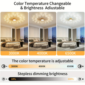Adjustable brightness and color temperature features make the sputnik ceiling light for bedroom ideal for creating different moods throughout the day