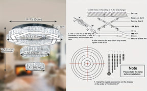 LED Crystal Saturn Ring Light Fixtures