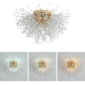 Crystal Dandelion Ceiling Mount Chandelier