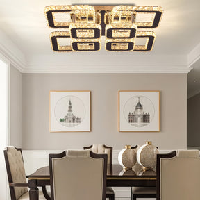Square Geometric Flush Mount Chandelier