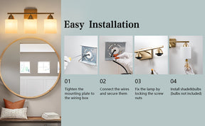 3-Light Bathroom Wall Sconce