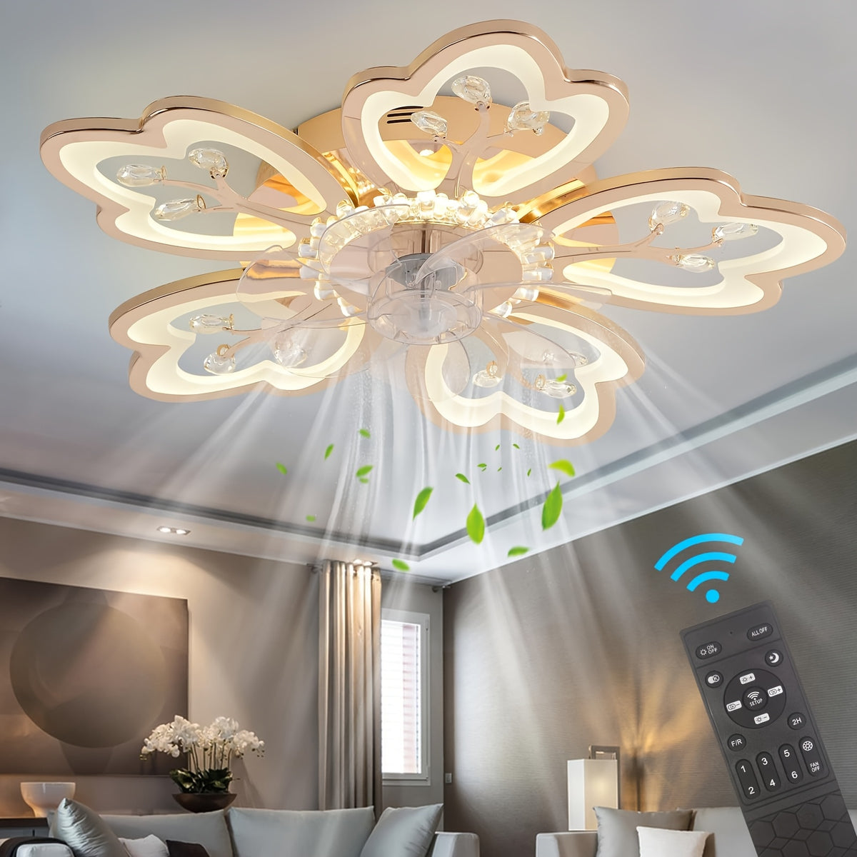 Flower Shaped Ceiling Fan with lights
