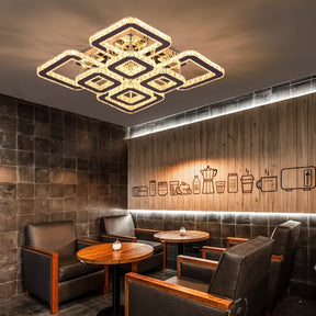 Square Geometric Flush Mount Chandelier