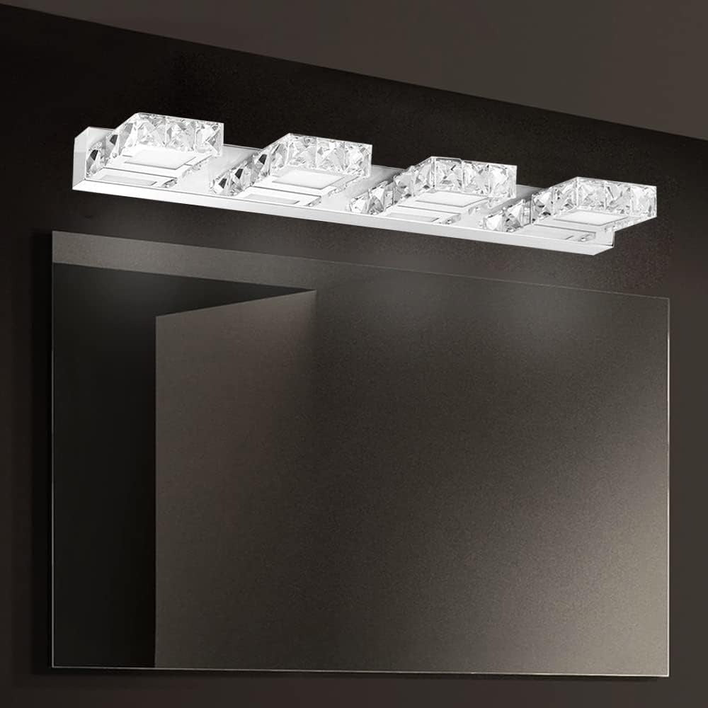 Bathroom vanity crystal light fixture