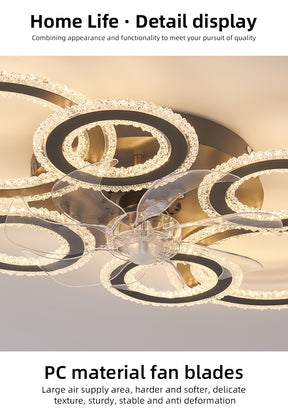 Crystal Rings Ceiling Fan Light Fixtures