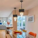 Modern round crystal pendant chandelier