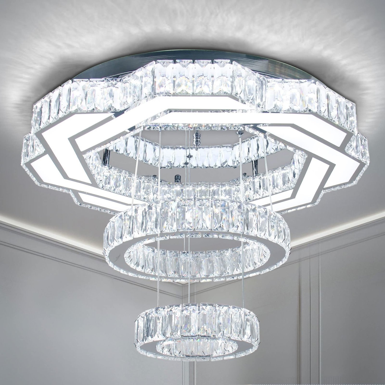 LED Crystal Saturn Ring Light Fixtures