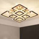 Square Geometric Flush Mount Chandelier