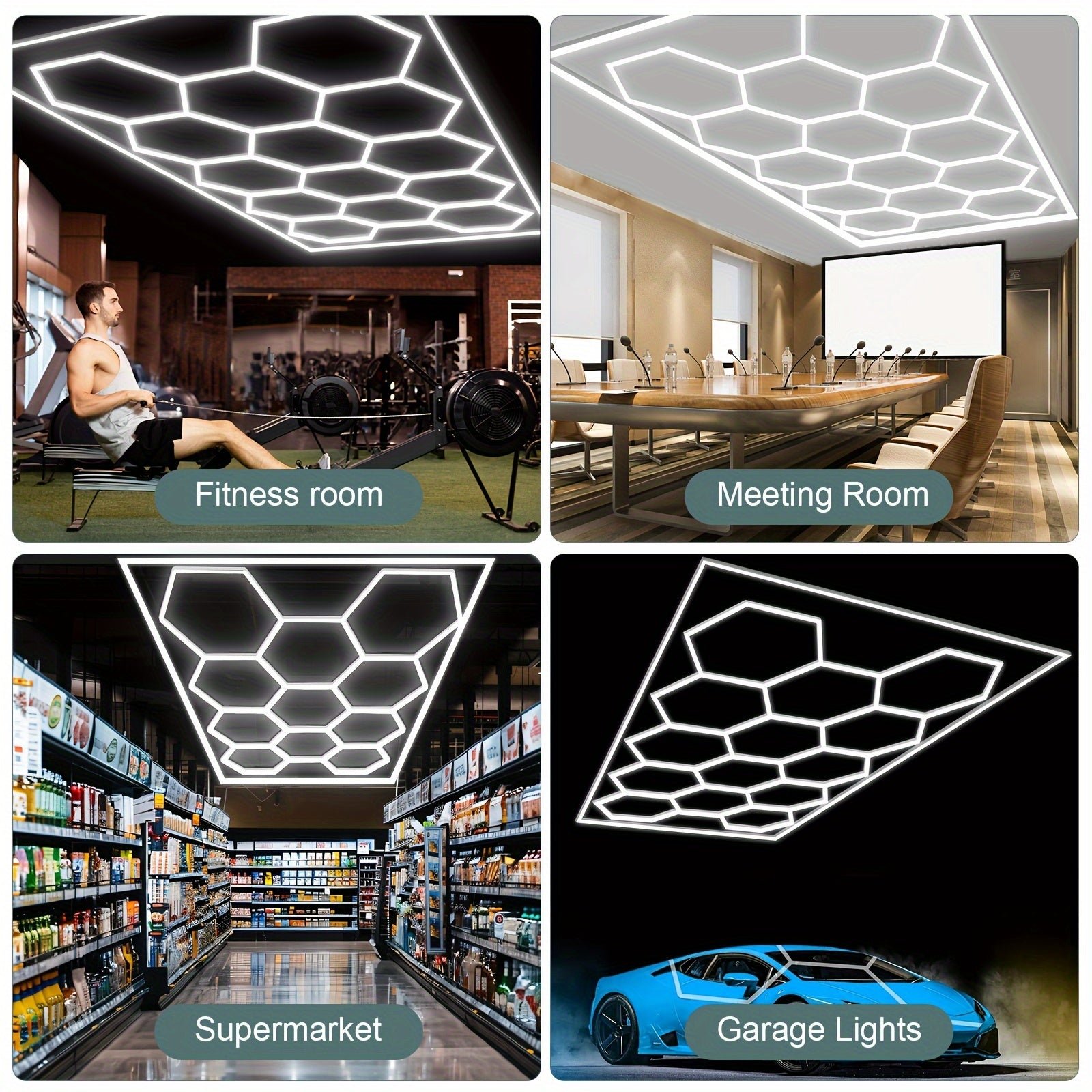 Hexagon LED light fixtures