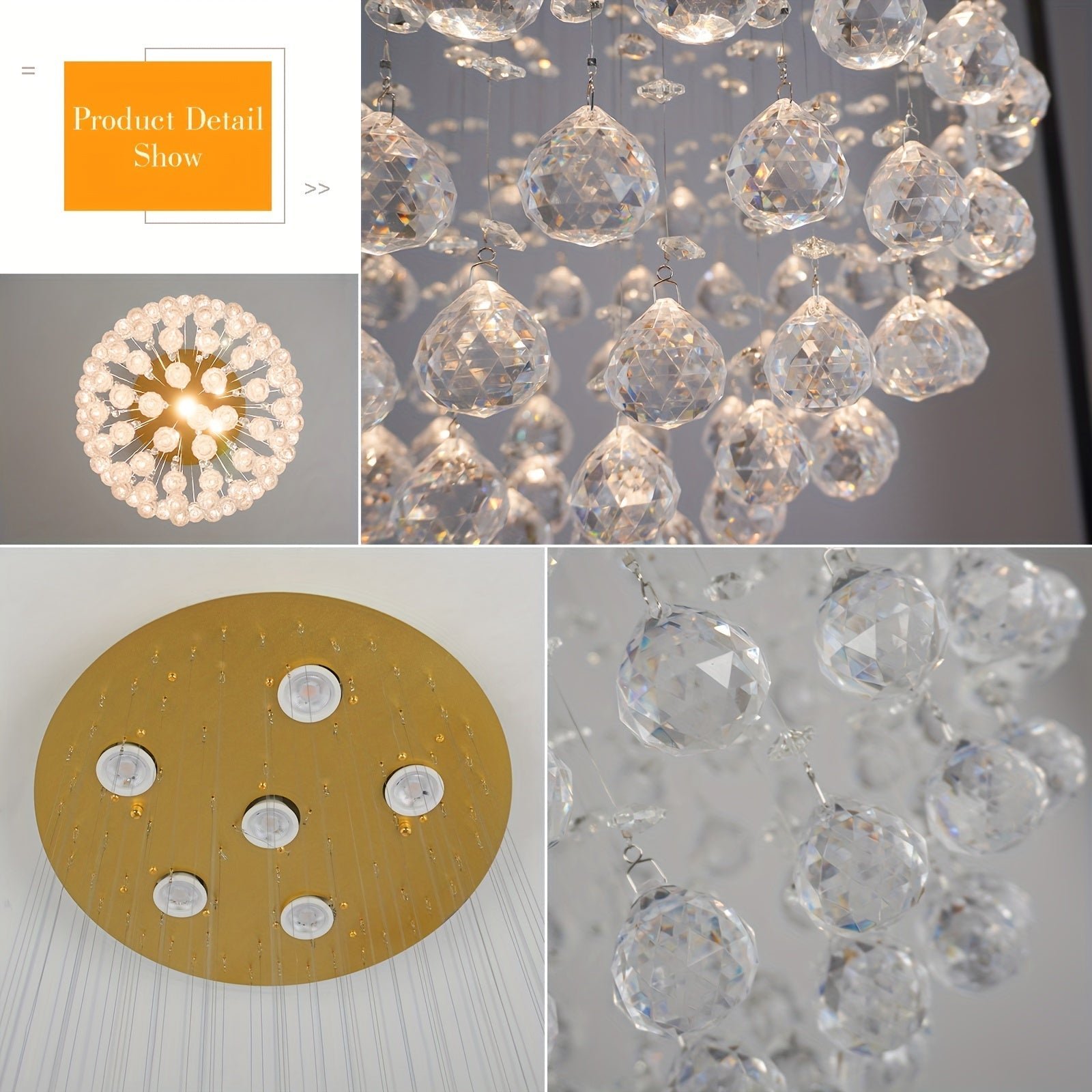 Rain Drop Crystal Pendant Chandelier - Image 7