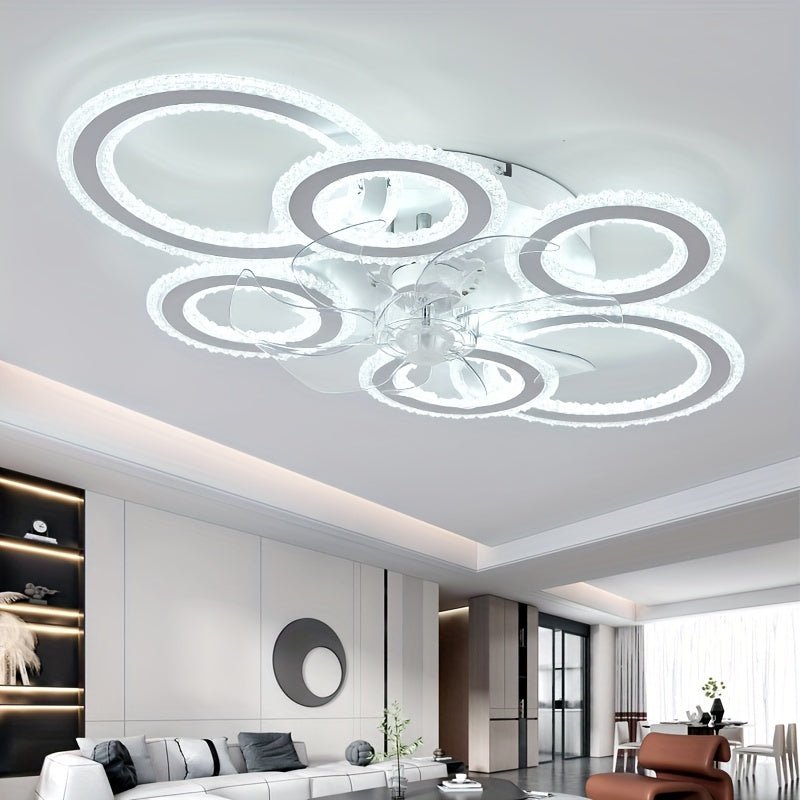 Crystal Rings Ceiling Fan Light Fixtures